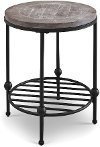 Round Antique Country End Table - Emery II