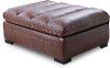 Contemporary Caramel Brown Leather Ottoman - Softee