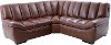 Caramel Brown Leather 3 Piece Sectional Sofa - Softee