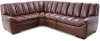 Caramel Brown Leather 4 Piece Sectional Sofa - Softee