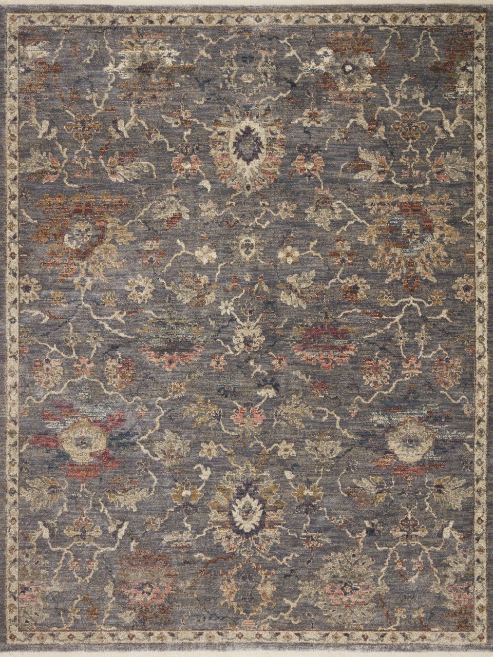 GIA-03 5 x 8 Medium Traditional Silver and Beige Area Rug - Giada-1