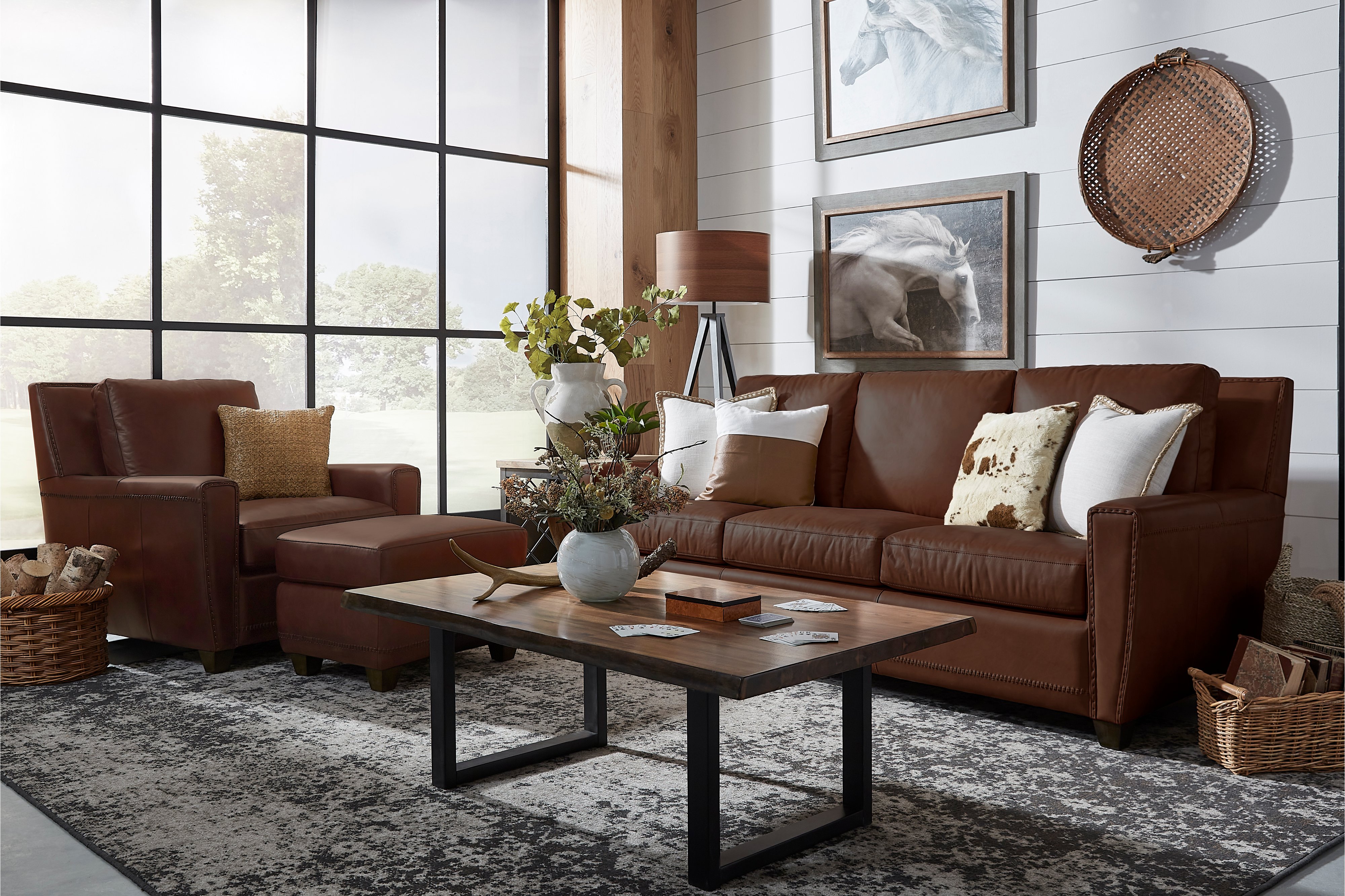 Mendoza Saddle Brown Leather Chair-2