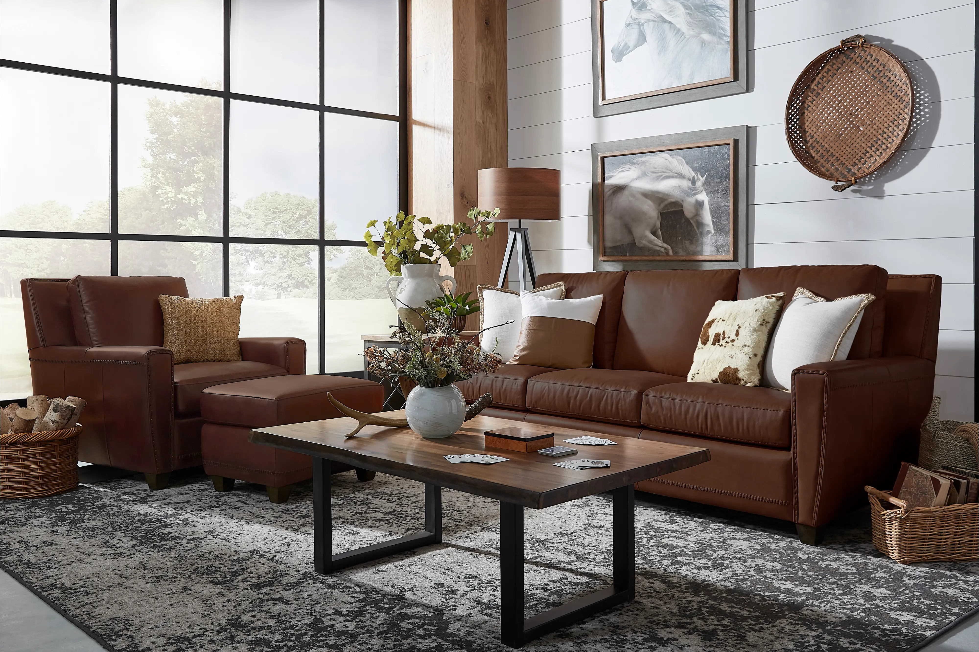 Mendoza Saddle Brown Leather Chair-2