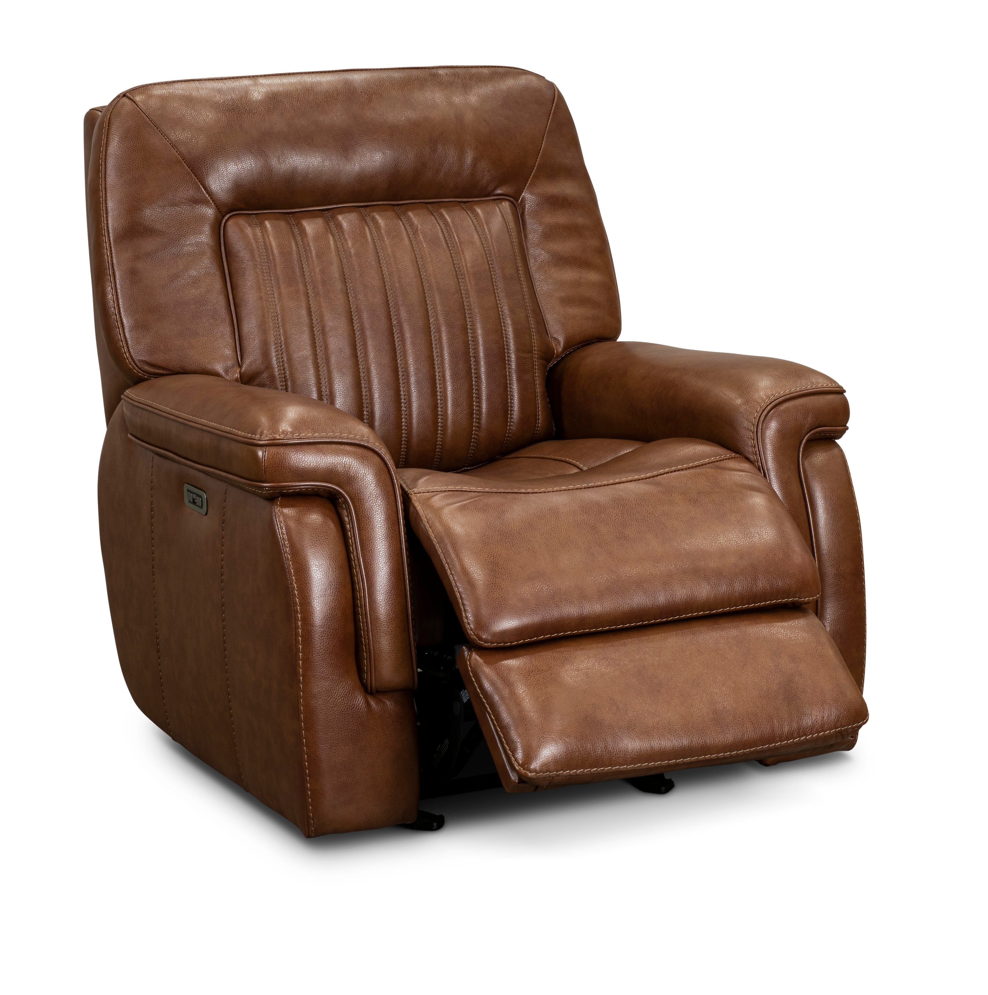 Stampede Brown Leather Power Glider Recliner-1