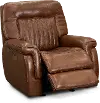 Stampede Brown Leather Power Glider Recliner