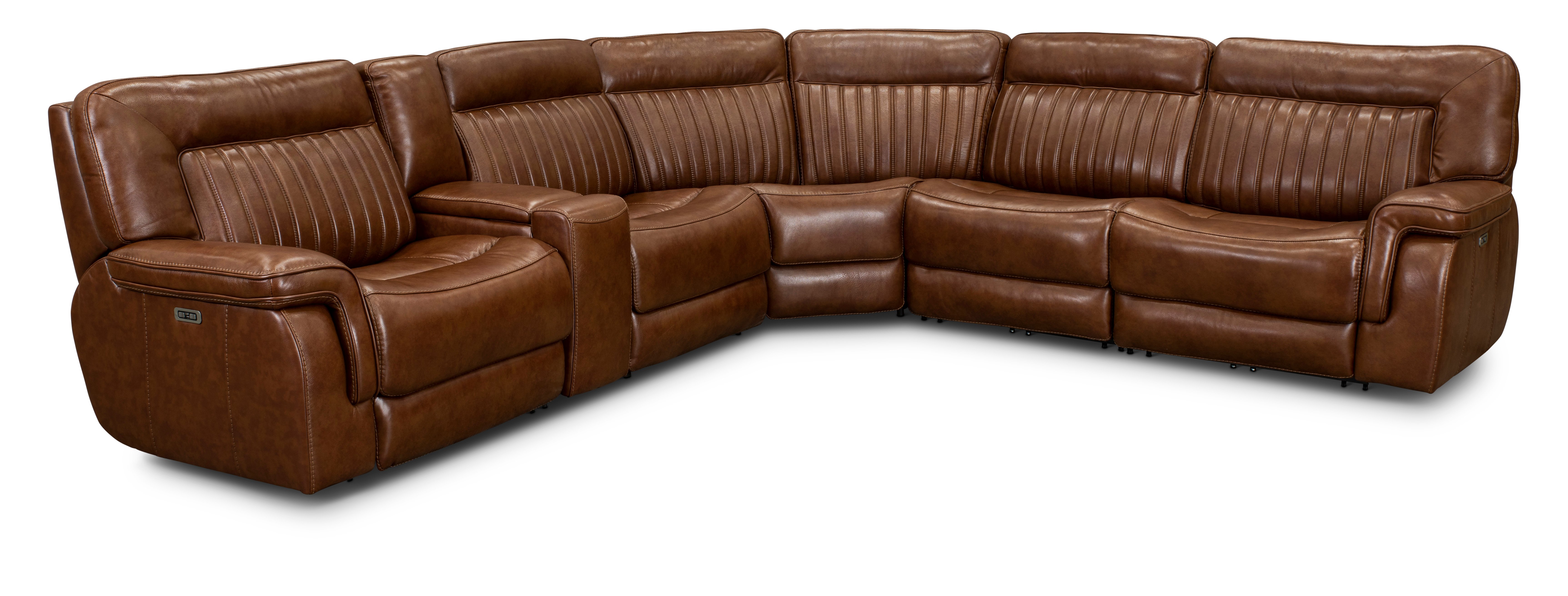 Stampede Brown 6 Piece Power Reclining Sectional-2