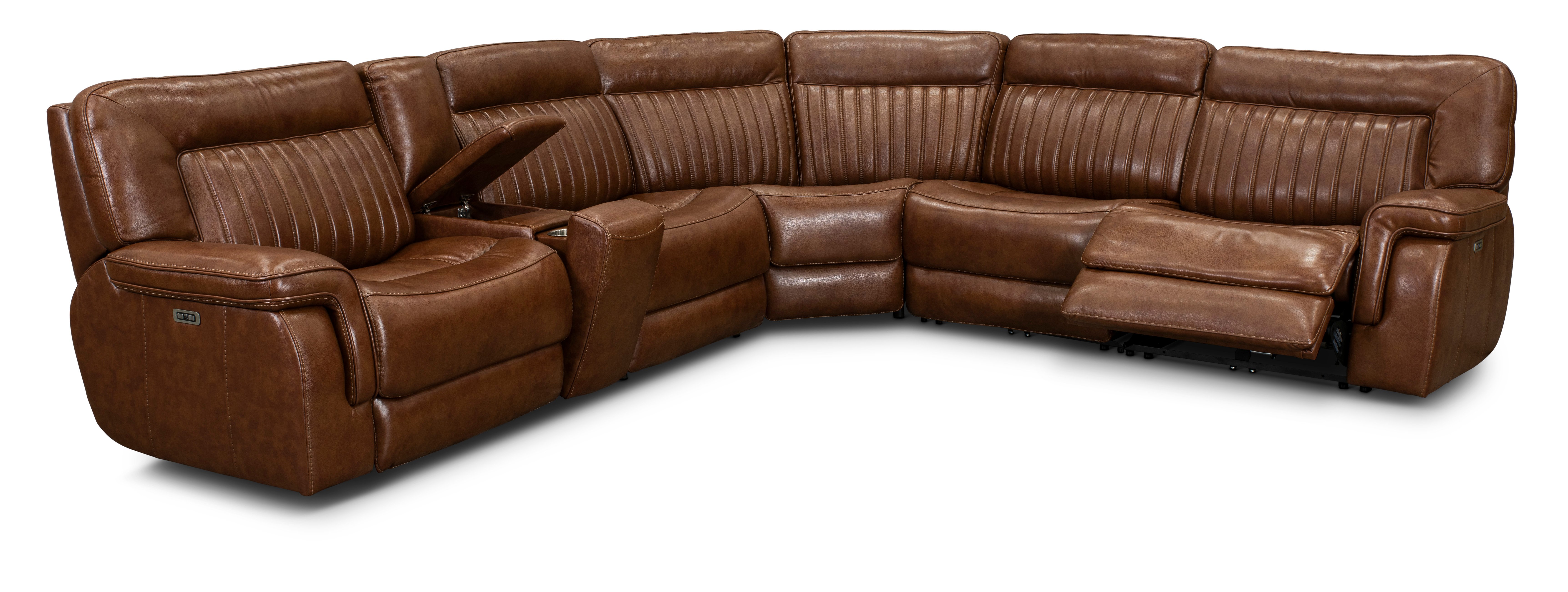 Stampede Brown 6 Piece Power Reclining Sectional-4