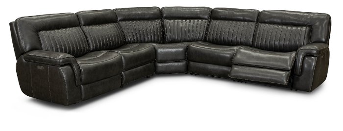 Stampede Charcoal Black 5 Piece Power Reclining Sectional