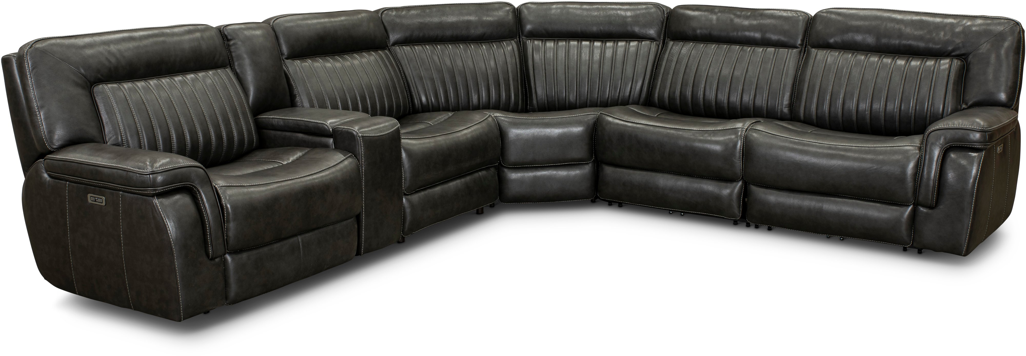 Stampede Black 6 Piece Power Reclining Sectional-1