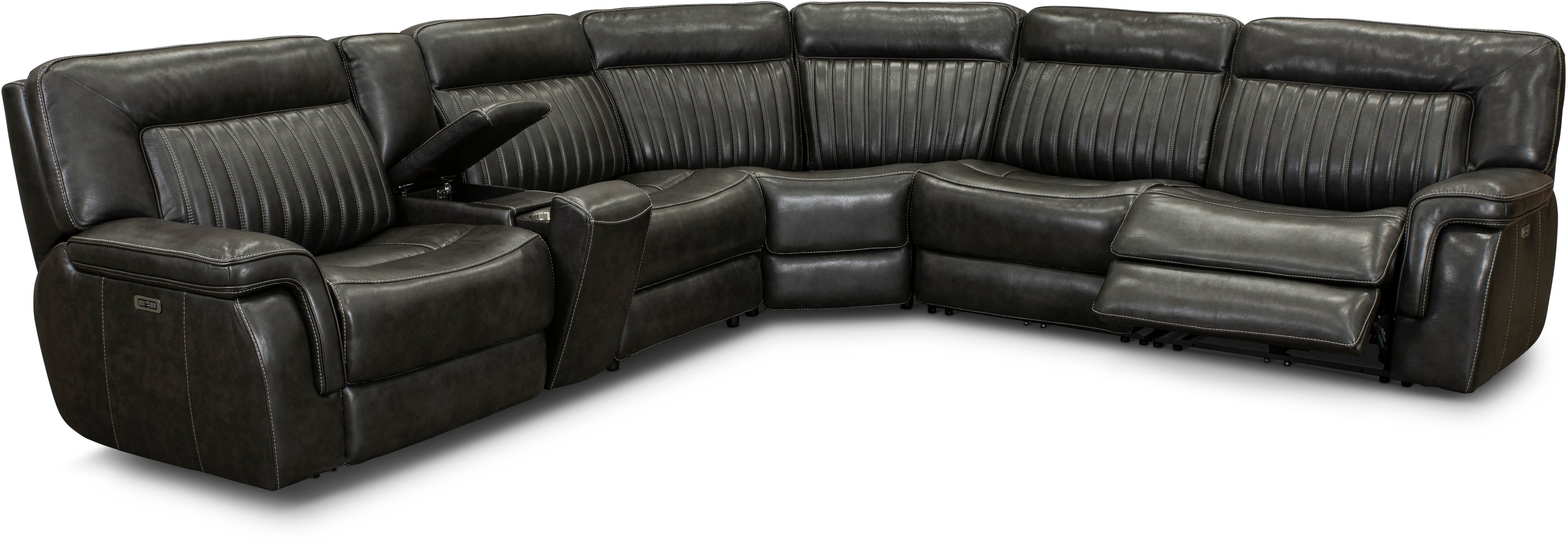 Stampede Black 6 Piece Power Reclining Sectional-3