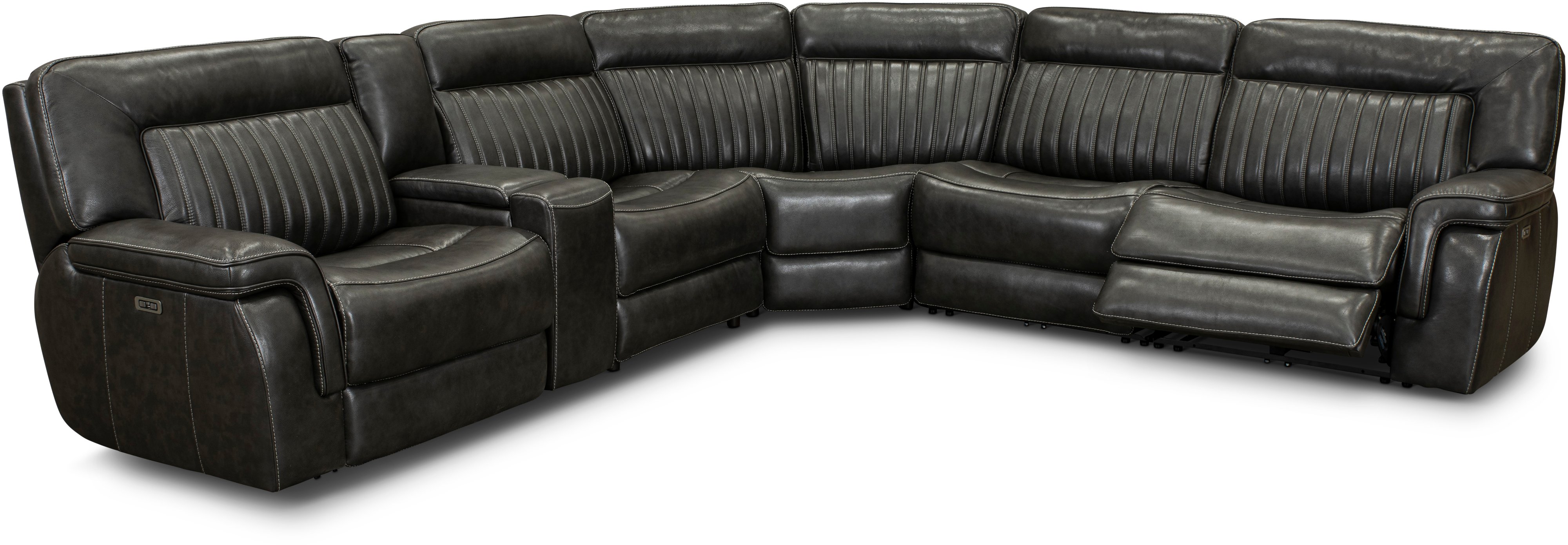 Stampede Black 6 Piece Power Reclining Sectional-4