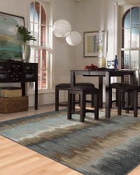 5 x 8 Medium Cashel Abyss Blue and Gray Area Rug - Euphoria-2