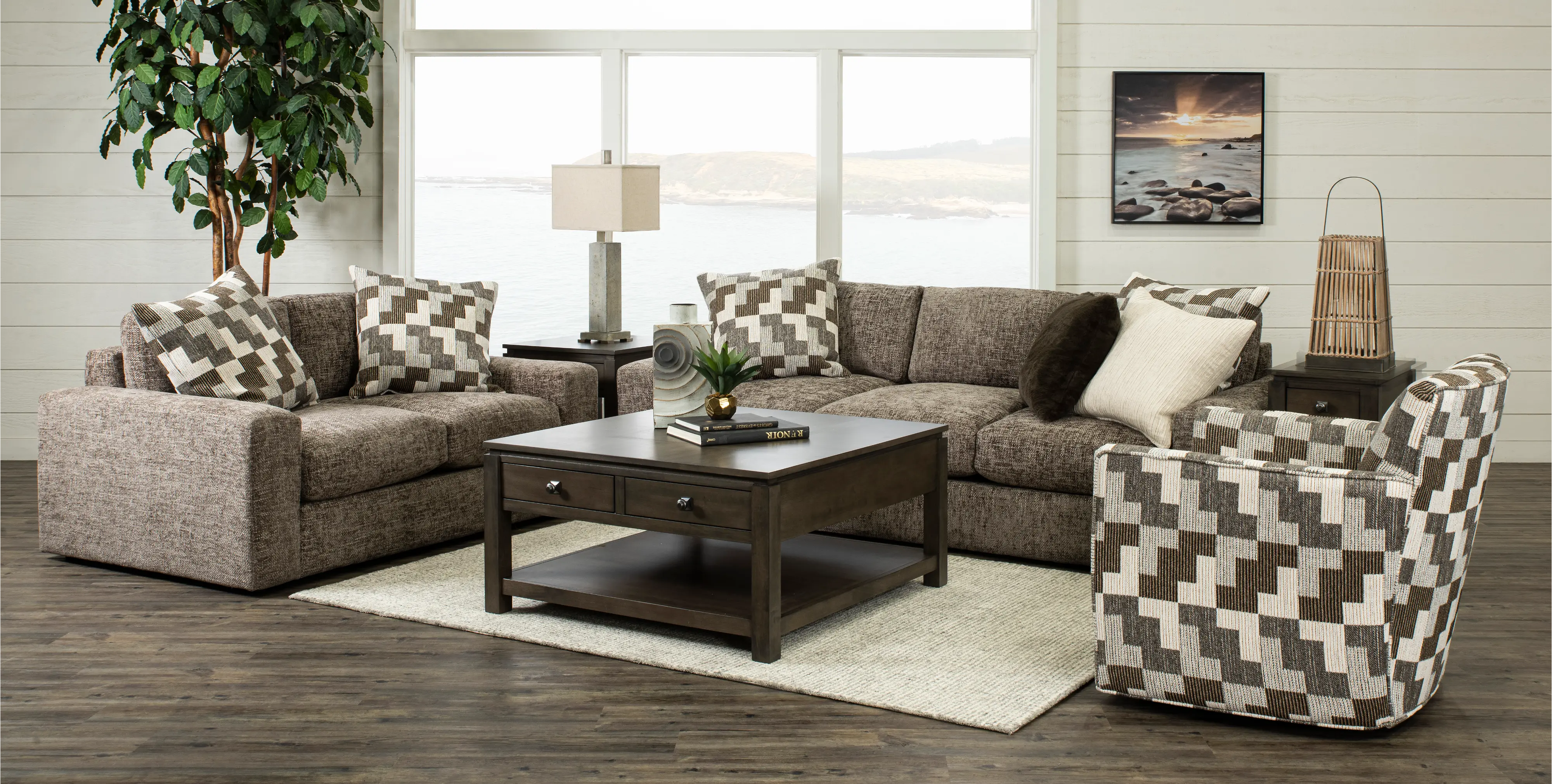 S003320XXX Contemporary Mocha Brown Loveseat - Link-5