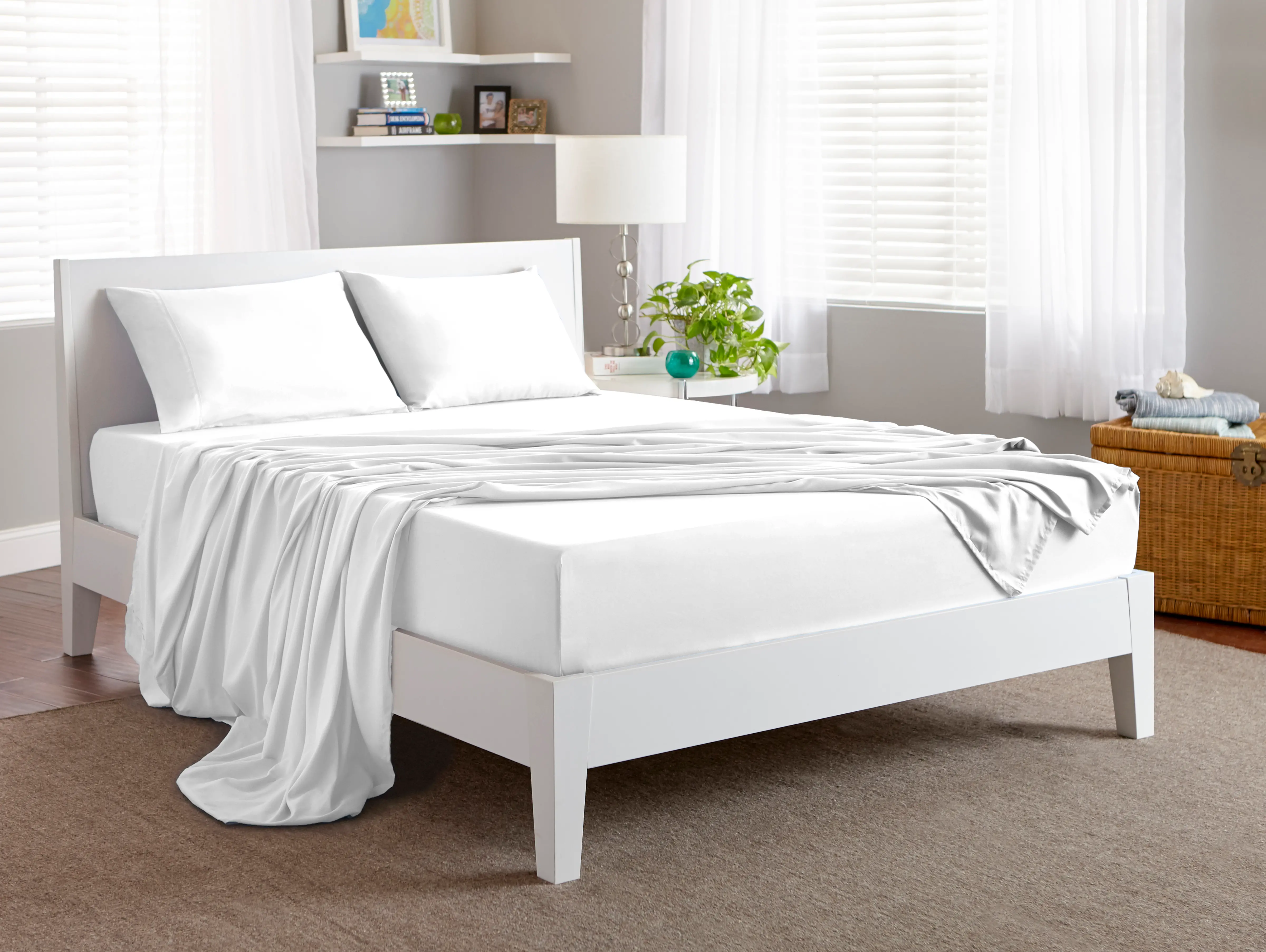BGS11AMWFF Bedgear White Microfiber Full Bed Sheets-3