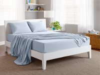 S11TBMQ14 Bedgear Gray Blue Microfiber Queen Bed Sheets-2