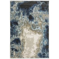 8 x 10 Large Abstract Blue and Beige Area Rug - Venice