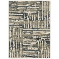 745C 8 x 10 Large Beige Abstract Striped Area Rug - Carson