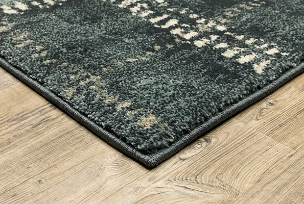 8 x 10 Large Blue and Ivory Casual Area Rug - Carson-3