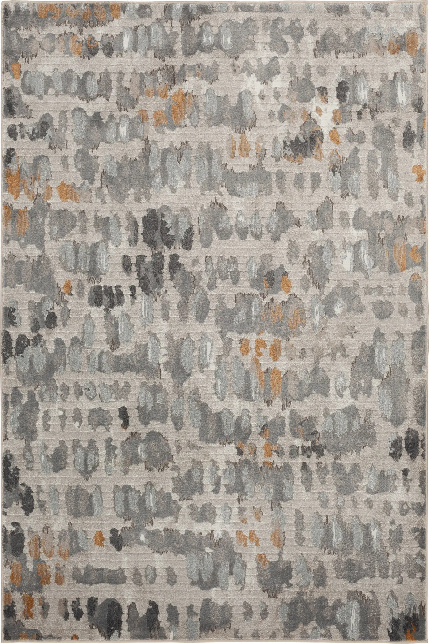 5 x 8 Medium Abstract Gray and Gold Area Rug - Adore-1
