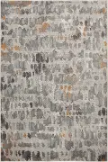 5 x 8 Medium Abstract Gray and Gold Area Rug - Adore