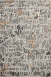 5 x 8 Medium Abstract Gray and Gold Area Rug - Adore