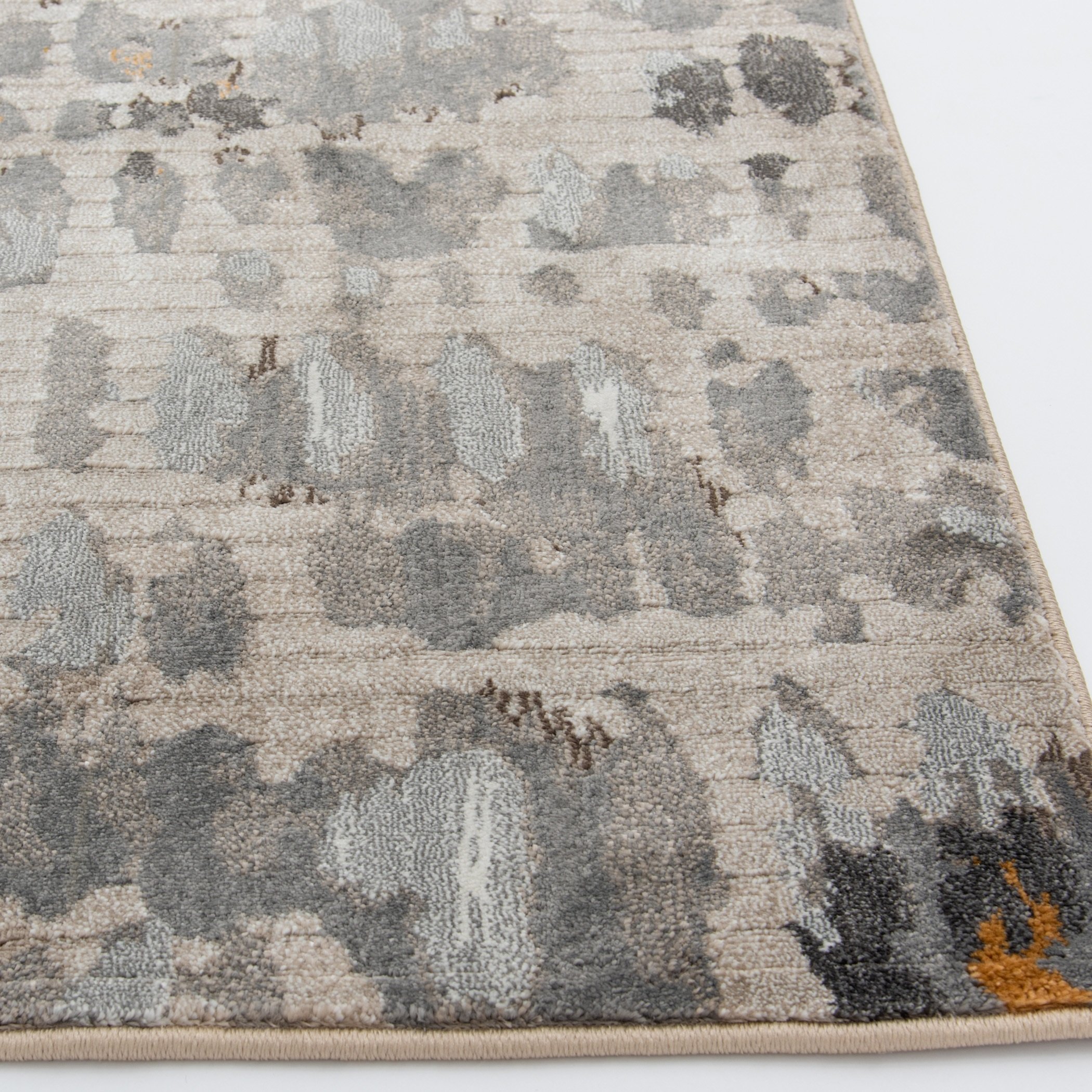 8 x 10 Large Abstract Gray and Gold Area Rug - Adore-5