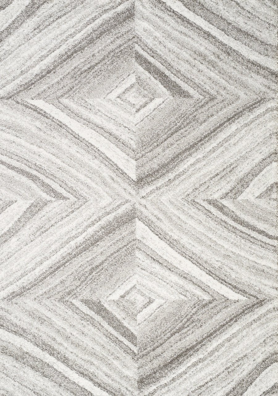 5 x 8 Medium Gray and Cream Geometric Area Rug - Sable-1