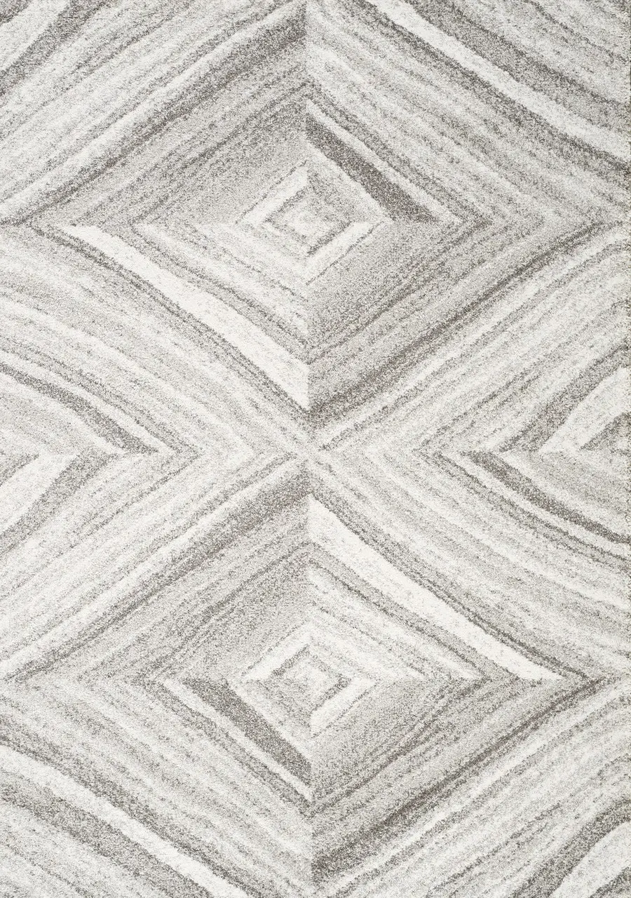 5 x 8 Medium Gray and Cream Geometric Area Rug - Sable-1