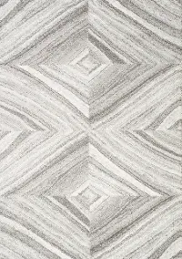 5 x 8 Medium Gray and Cream Geometric Area Rug - Sable
