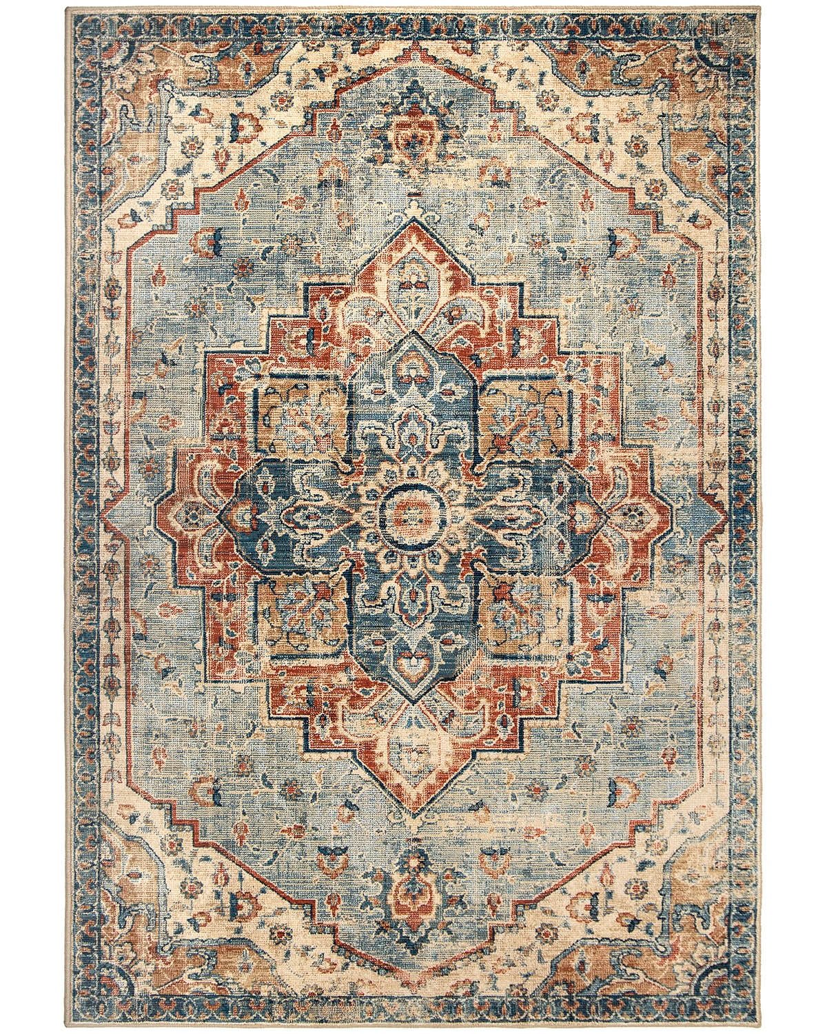 8902-5X8 5 x 8 Medium King Fisher Pale Blue Area Rug - Alexandria-1