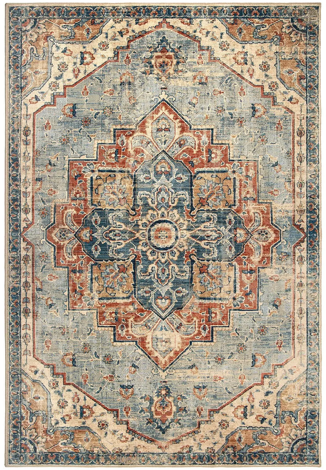 8902-8X11 8 x 10 Large King Fisher Pale Blue Area Rug - Alexandria-1