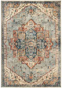 8902-8X11 8 x 10 Large King Fisher Pale Blue Area Rug - Alexandria