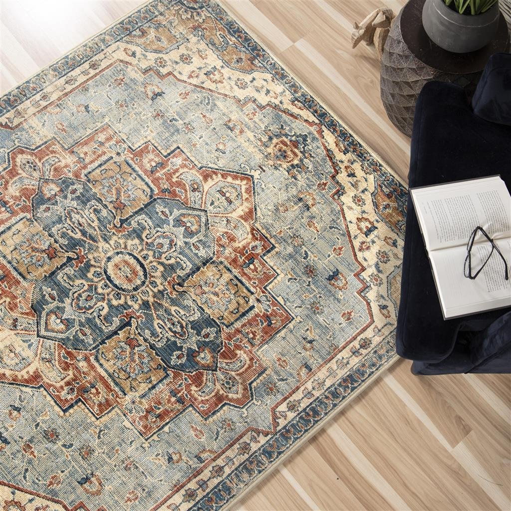 8902-8X11 8 x 10 Large King Fisher Pale Blue Area Rug - Alexandria-3