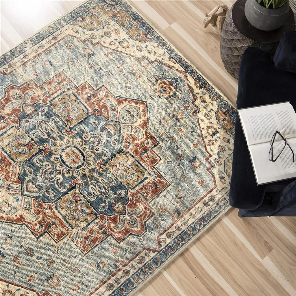8902-8X11 8 x 10 Large King Fisher Pale Blue Area Rug - Alexandria-3
