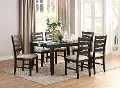 Transitional Dark Brown 7 Piece Dining Room Set - Blair Farm