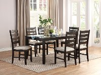 Transitional Dark Brown 7 Piece Dining Room Set - Blair Farm