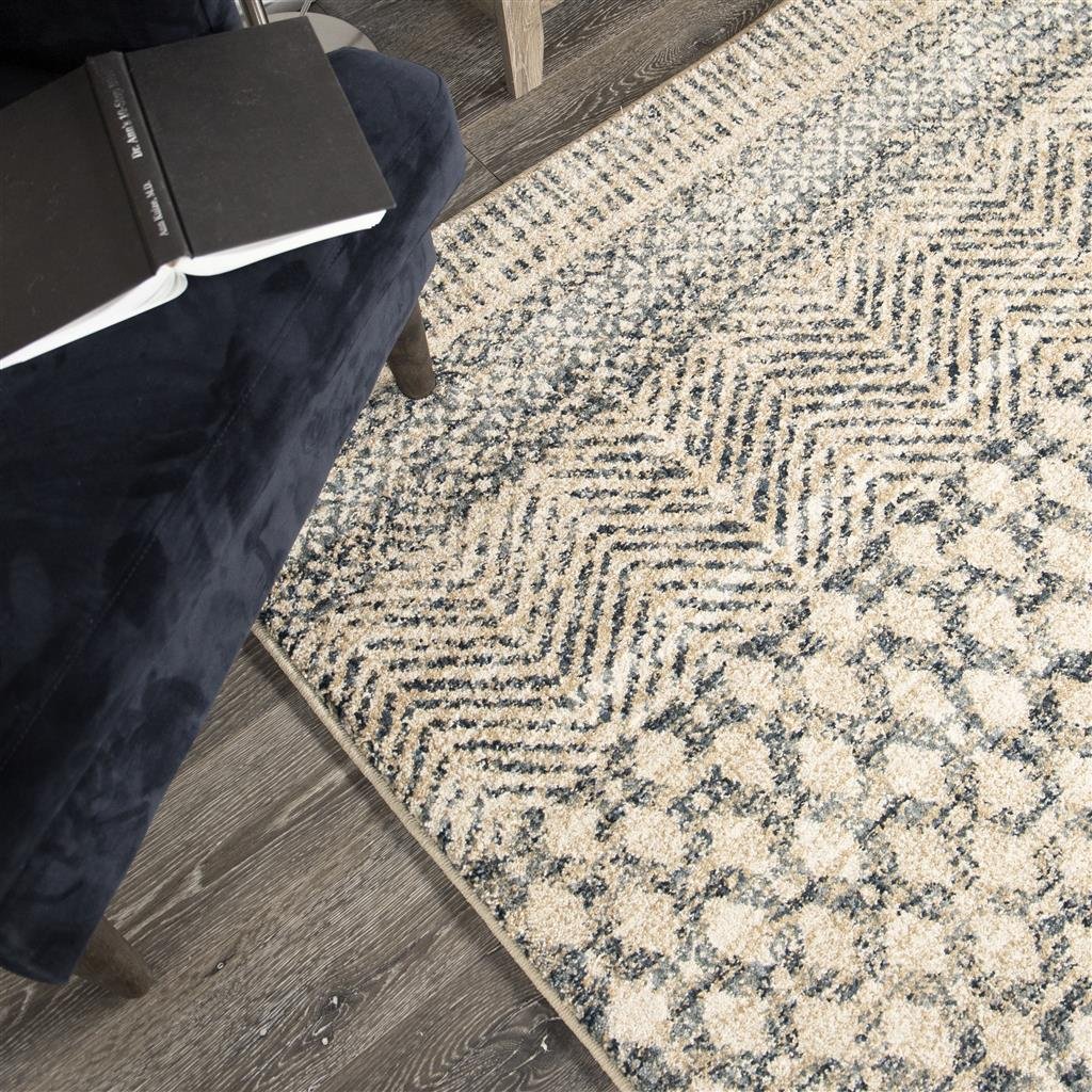 8225-5X8 5 x 8 Medium Arrowhead Light Blue and Beige Area Rug - Adagio-3