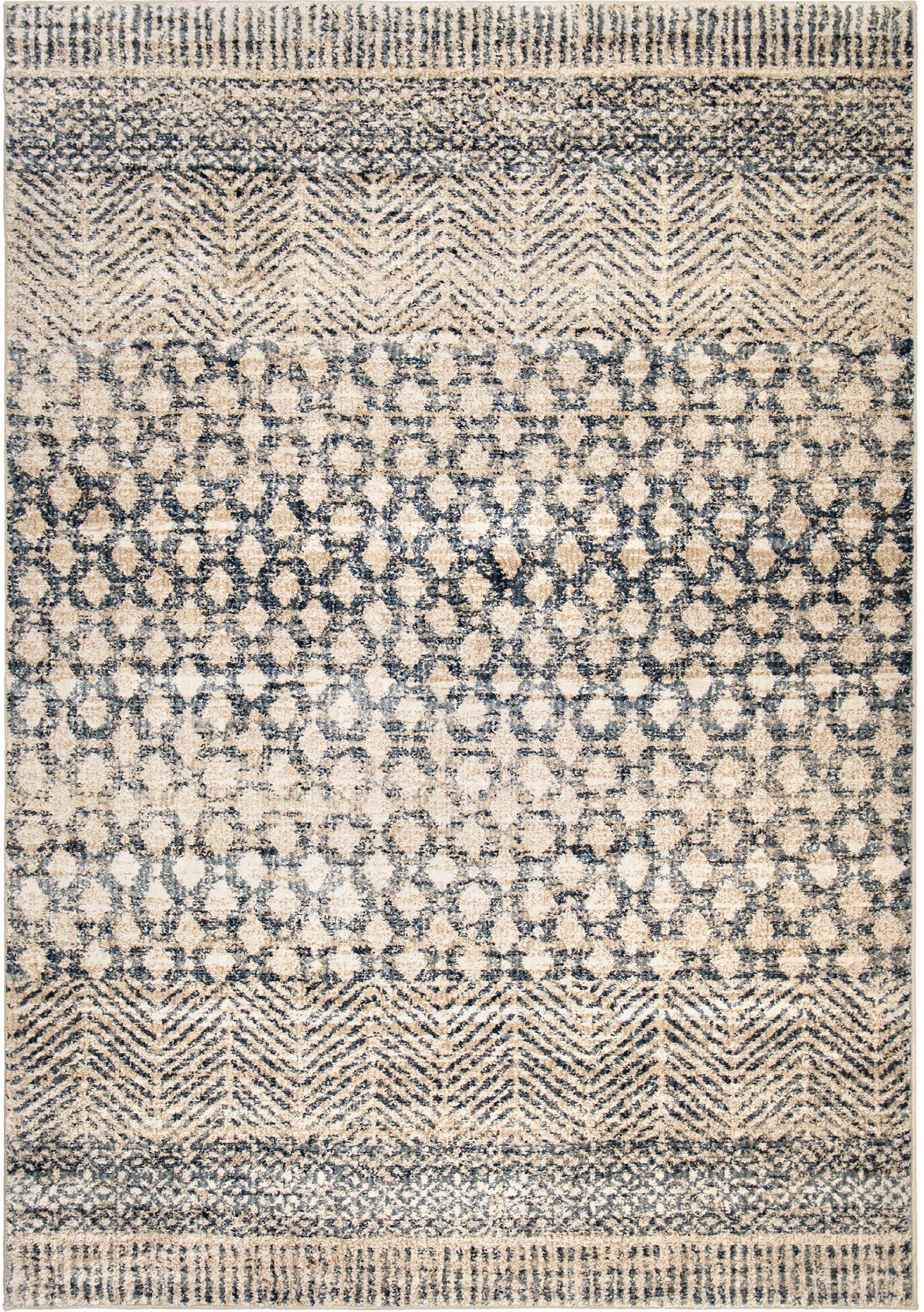 8225-8X11 8 x 10 Large Arrowhead Light Blue and Beige Area Rug - Adagio-1