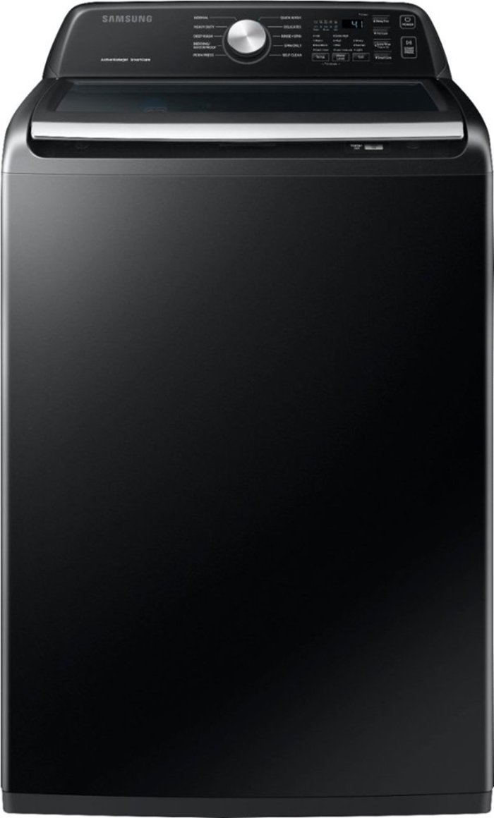 WA44A3405AV Samsung High-Efficiency Top Load Washer with ActiveWave Agitator and Active WaterJet - Brushed Black 4.4 cu. ft.