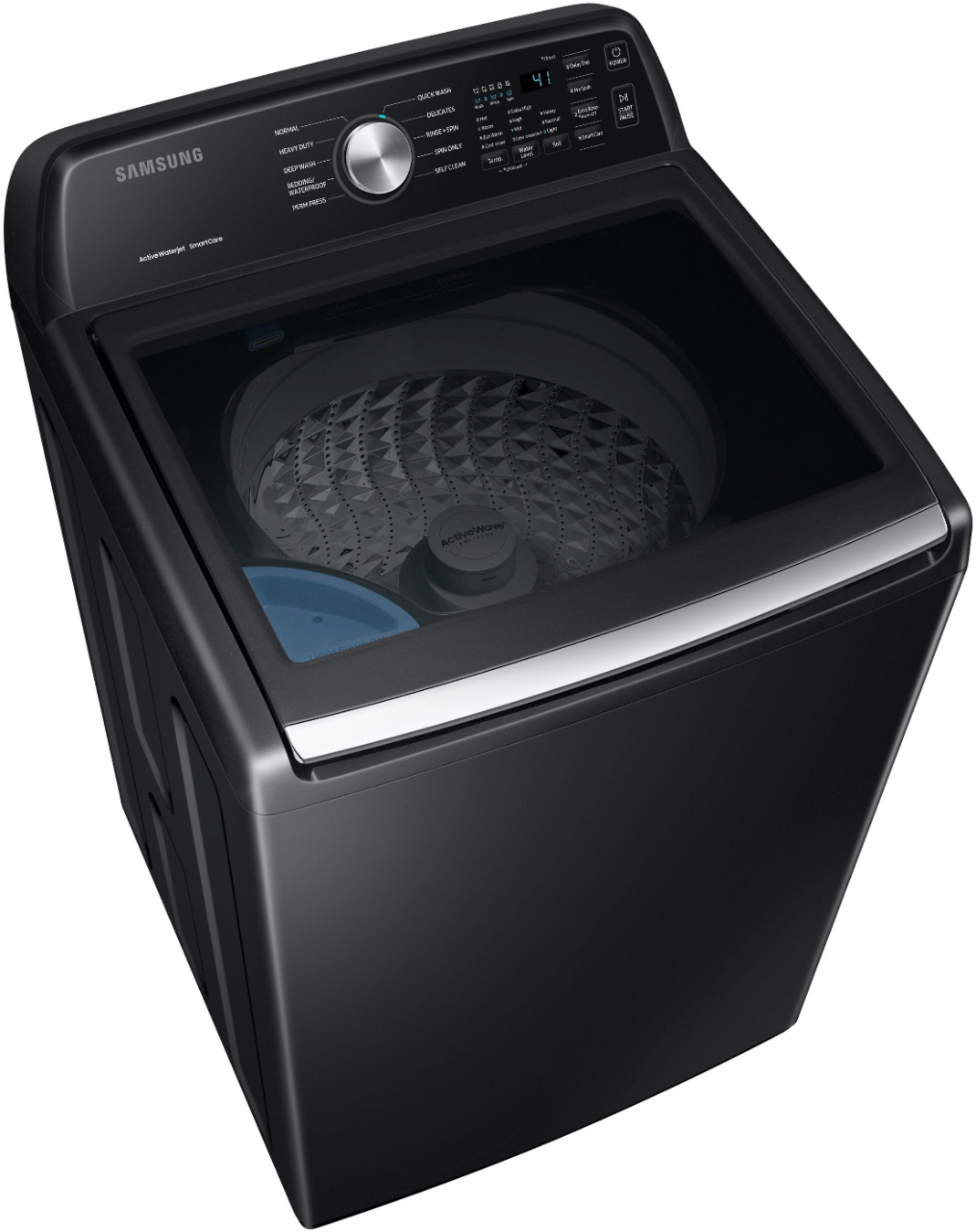 WA44A3405AV Samsung High-Efficiency Top Load Washer with ActiveWave Agitator and Active WaterJet - Brushed Black 4.4 cu. ft.-6