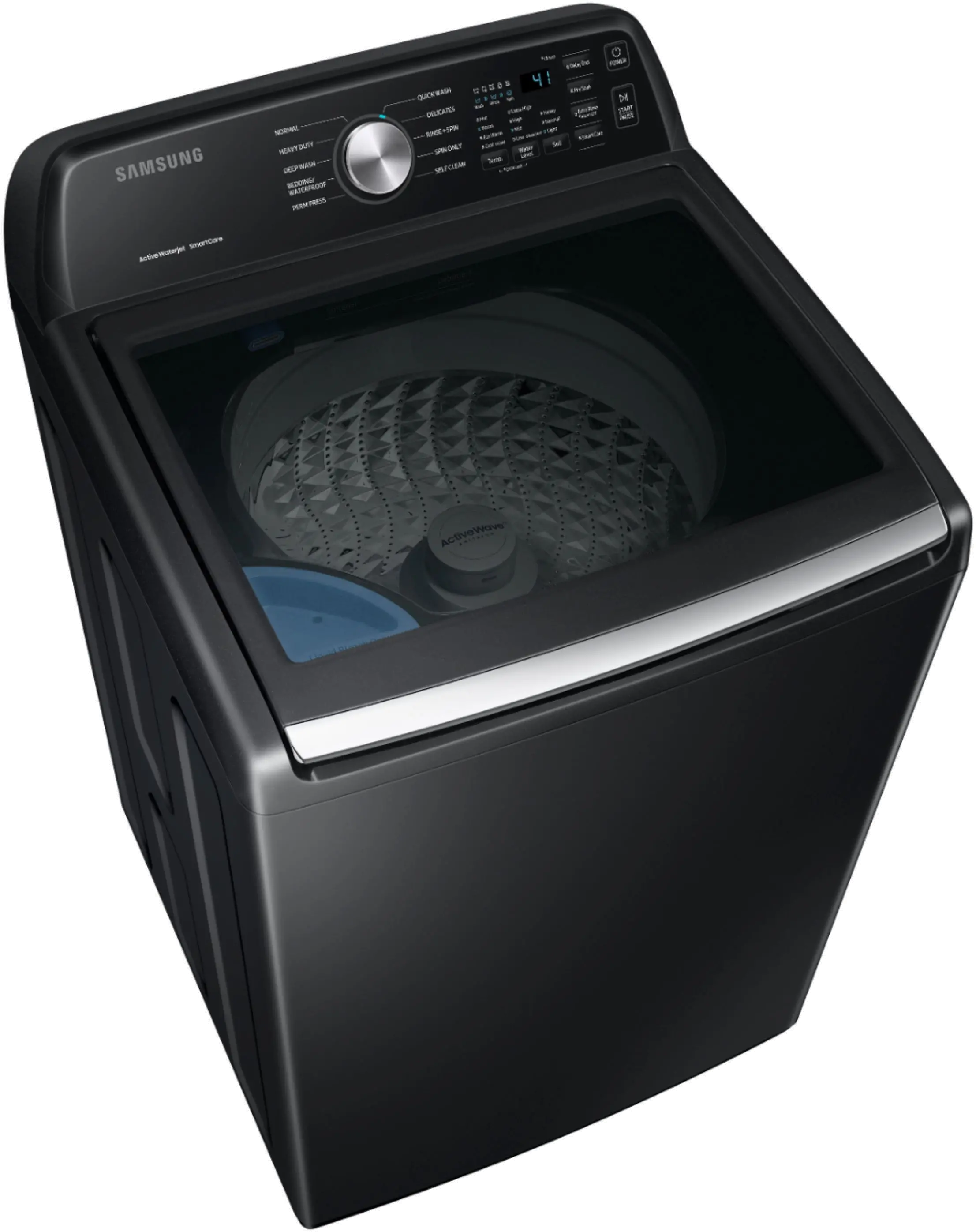 WA44A3405AV Samsung High-Efficiency Top Load Washer with ActiveWave Agitator and Active WaterJet - Brushed Black 4.4 cu. ft.-6