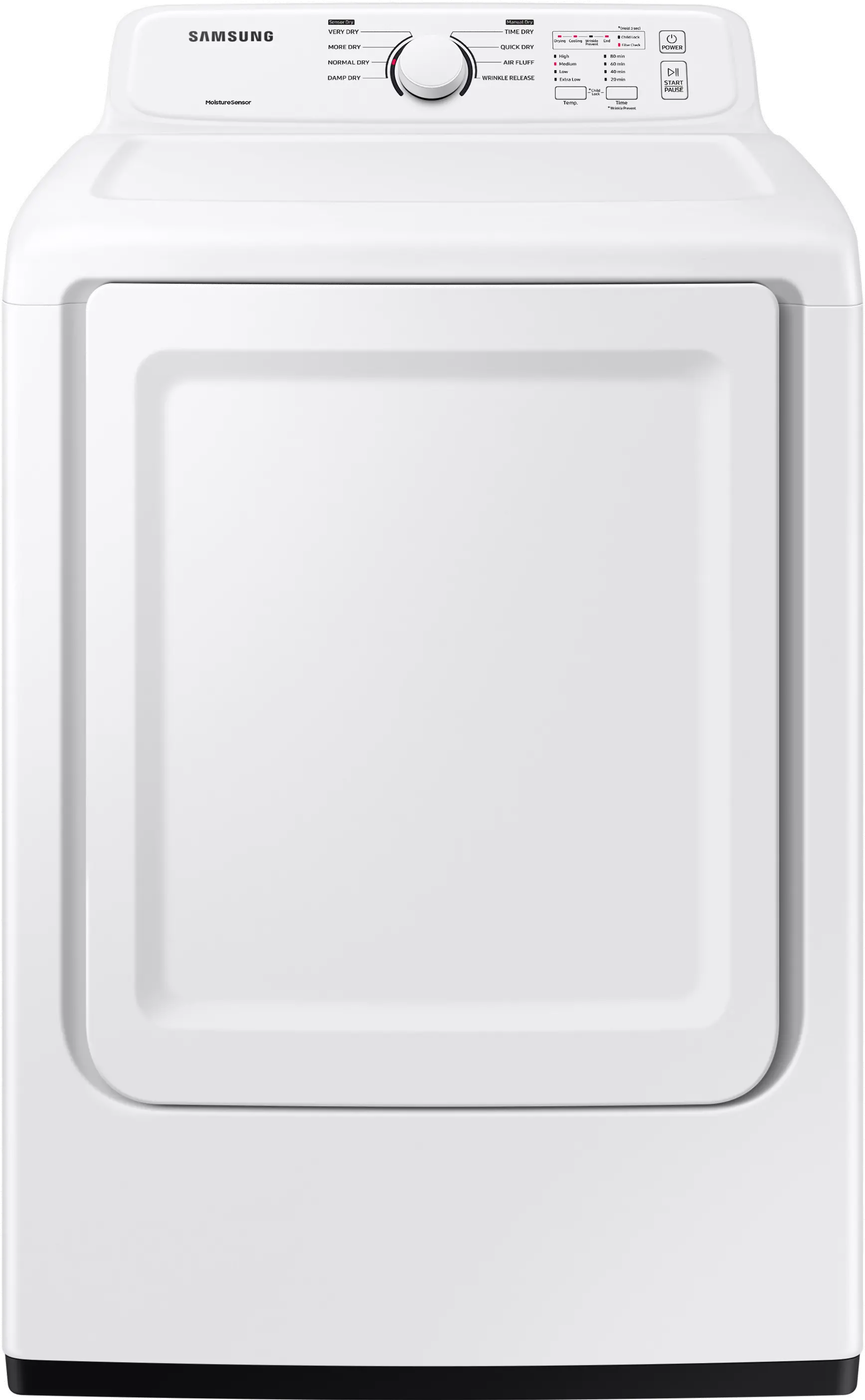DVE41A3000W Samsung Electric Dryer with Sensor Dry - 7.2 cu. ft. White-1