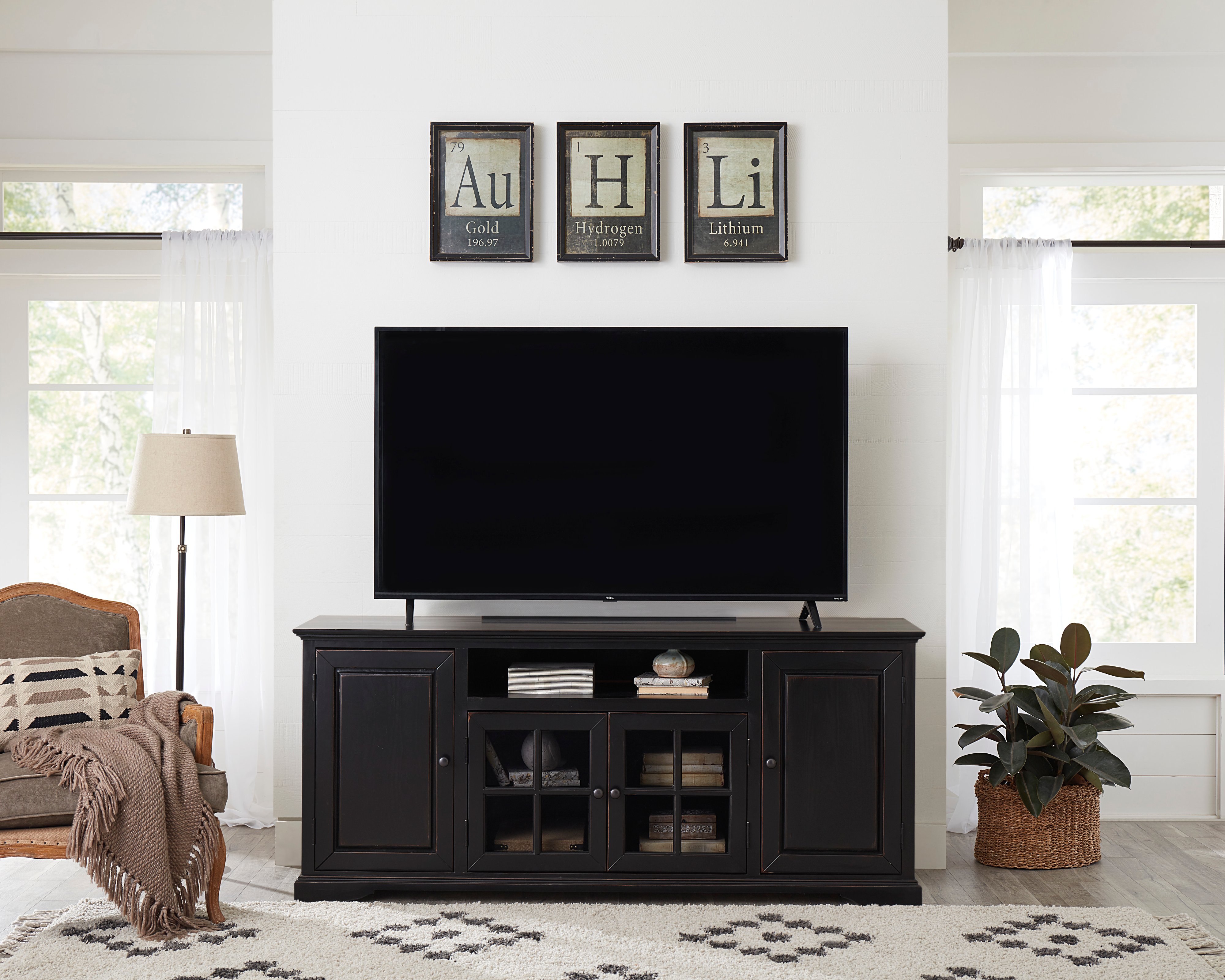 74 Inch Black TV Stand - Hamilton-2