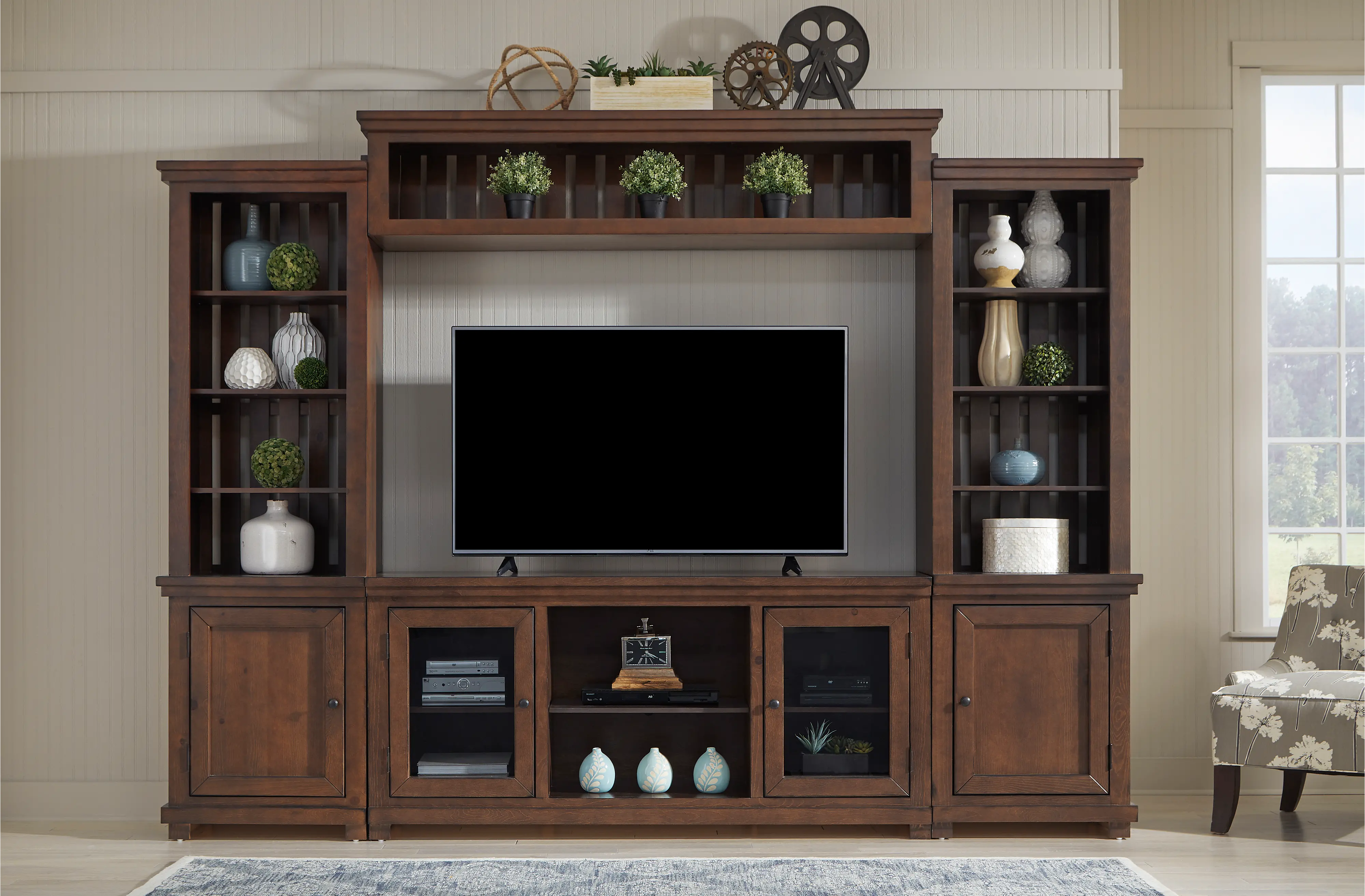 Memphis Contemporary Cherry Entertainment Center-1