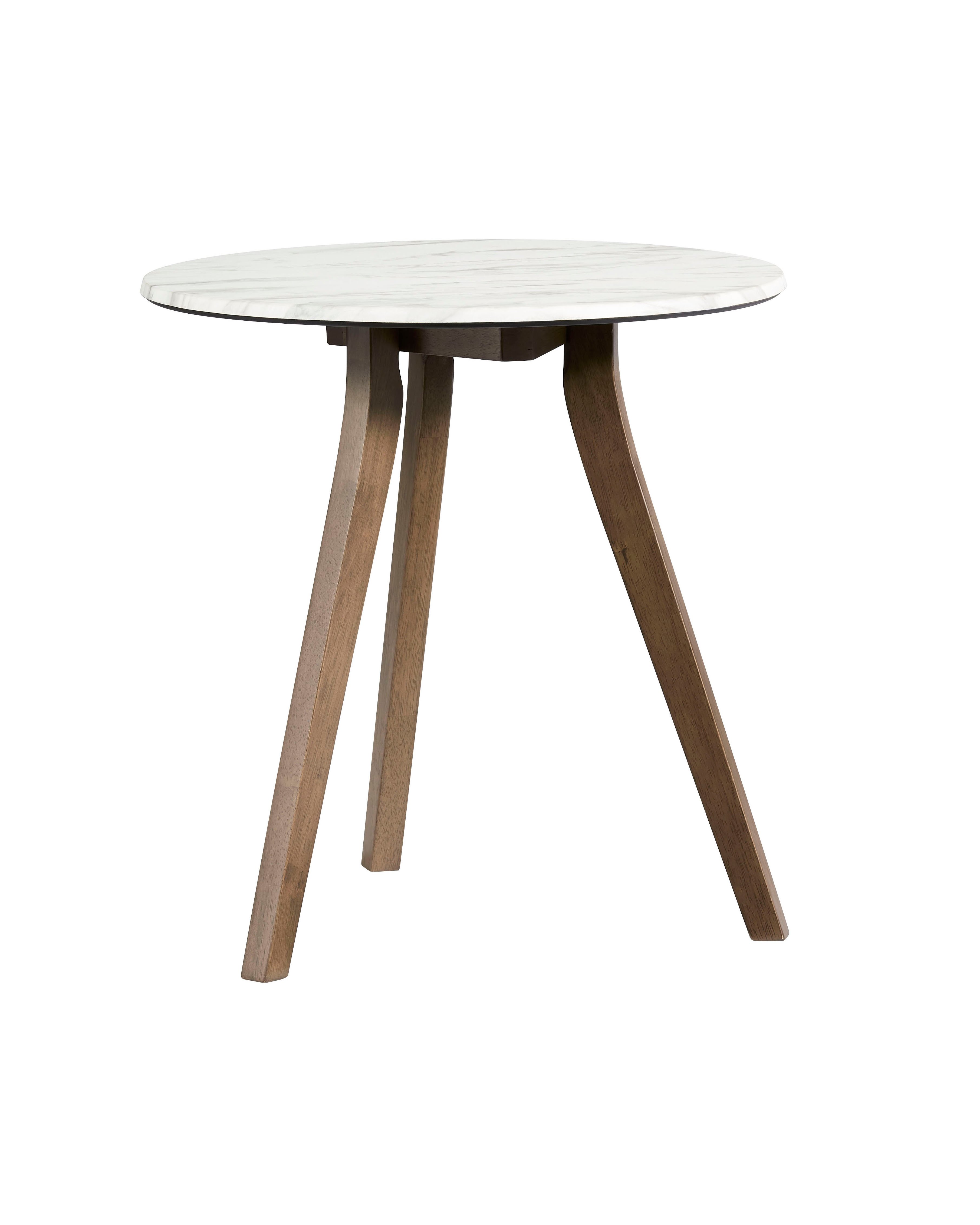 Pixie Contemporary Round End Table with White Top-1