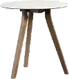 Pixie Contemporary Round End Table with White Top