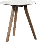 Pixie Contemporary Round End Table with White Top