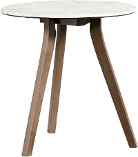 Pixie Contemporary Round End Table with White Top-1