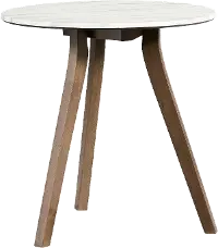 Pixie Contemporary Round End Table with White Top