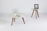 Pixie Contemporary Round End Table with White Top-3